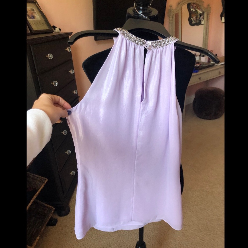 Purple Shimmer Cache Halter Top With Beading - image 8